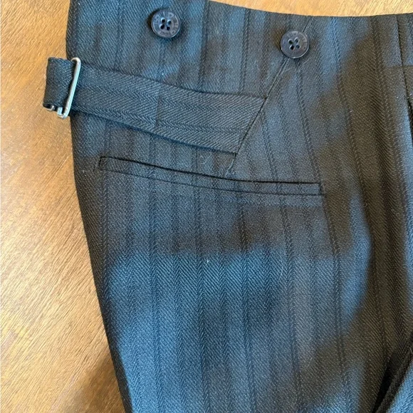 Ralph Lauren Double RL Black/Olive Broken Herringbone Straight Leg Trousers - Picture 3 of 10